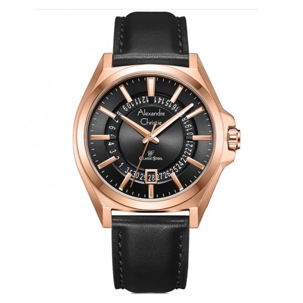 Alexandre Christie AC 8696 Rosegold Black Man MDLRGBA